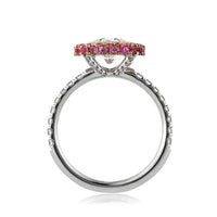 1.70ct Round Brilliant Cut Diamond and Sapphire Diamond Engagement Ring