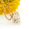 2.02ct Pear Shaped Diamond Solitaire Pendant in 14k Rose Gold