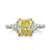 3.78ct Fancy Light Yellow Radiant Cut Diamond Engagement Ring
