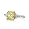 3.78ct Fancy Light Yellow Radiant Cut Diamond Engagement Ring