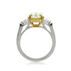 3.78ct Fancy Light Yellow Radiant Cut Diamond Engagement Ring