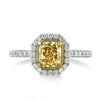 1.76ct Fancy Yellow Radiant Cut Diamond Engagement Ring