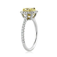 1.76ct Fancy Yellow Radiant Cut Diamond Engagement Ring