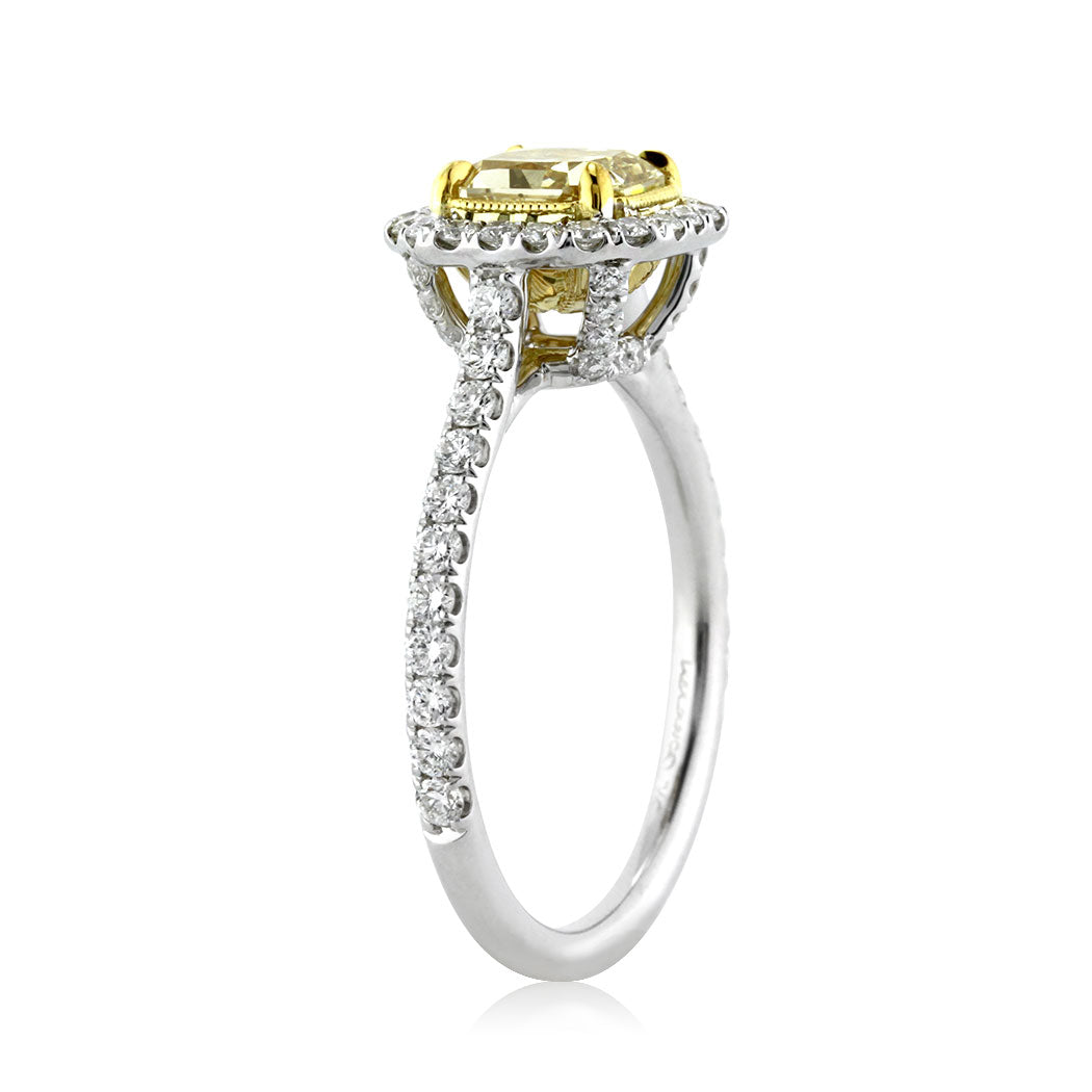 1.76ct Fancy Yellow Radiant Cut Diamond Engagement Ring