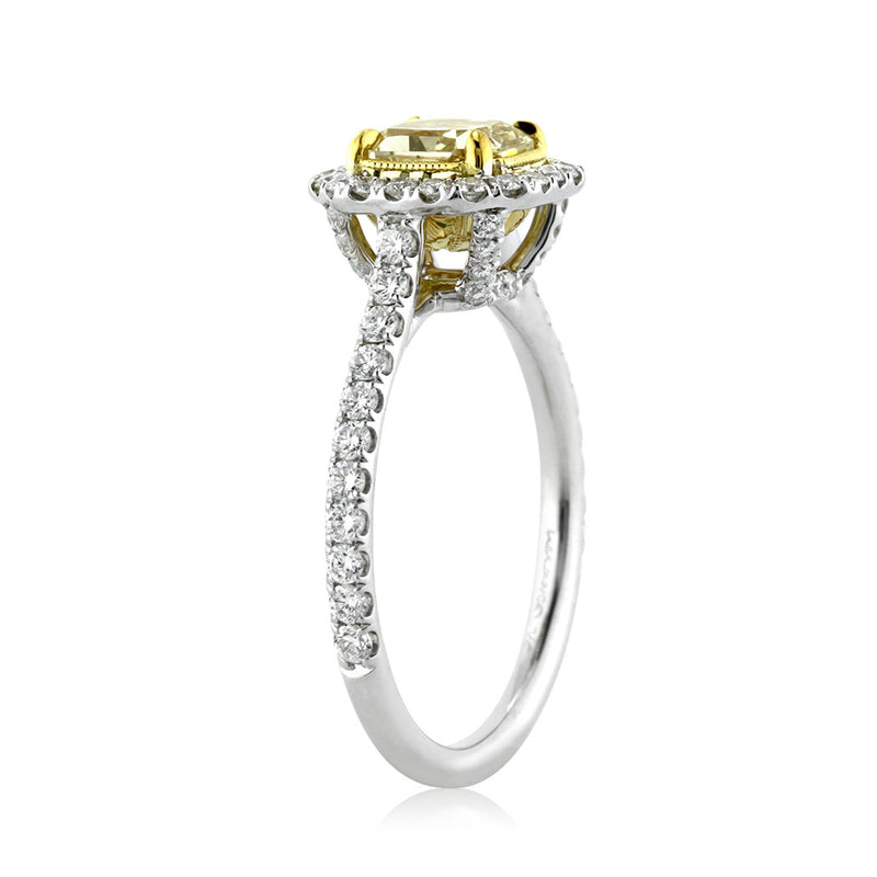 1.76ct Fancy Yellow Radiant Cut Diamond Engagement Ring