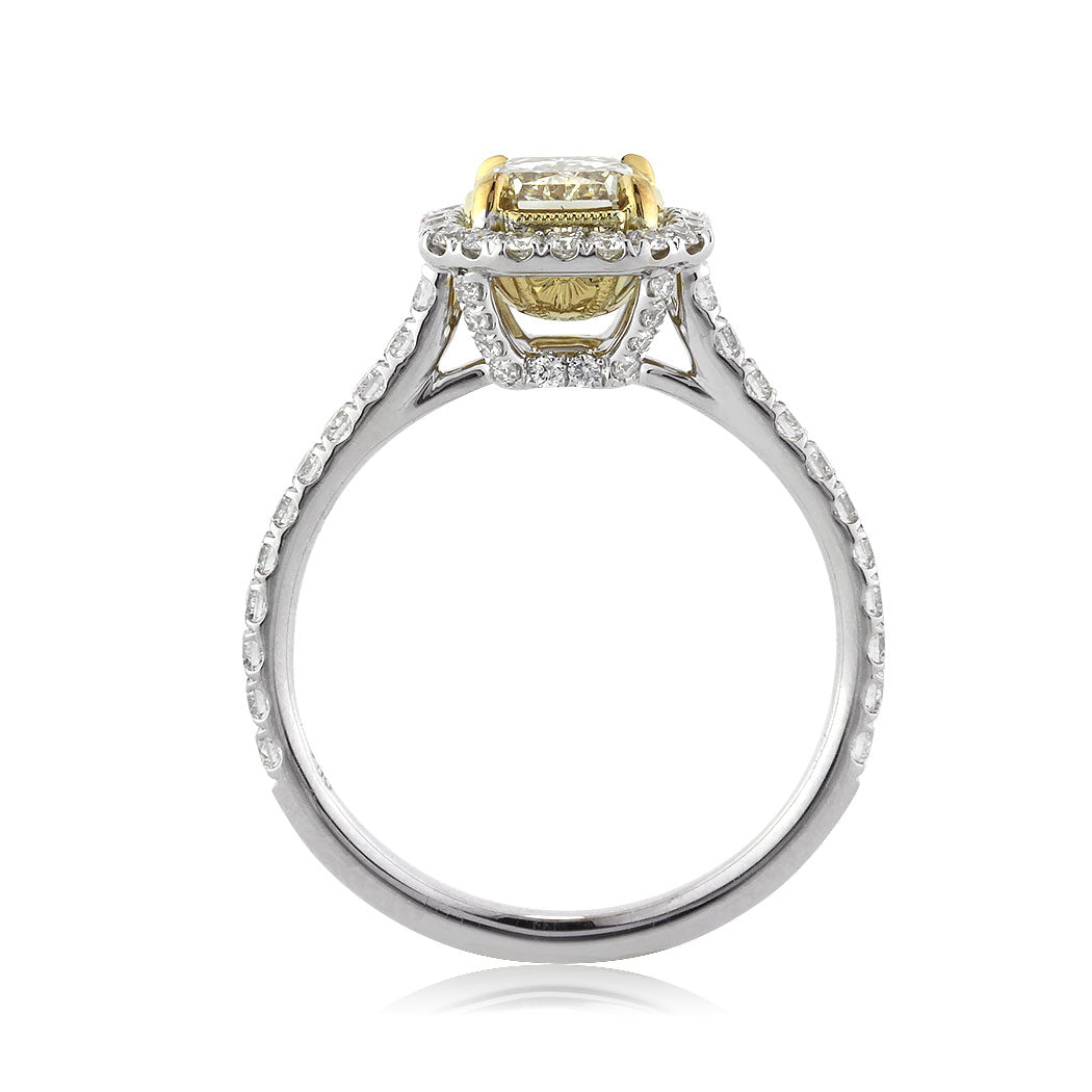 1.76ct Fancy Yellow Radiant Cut Diamond Engagement Ring