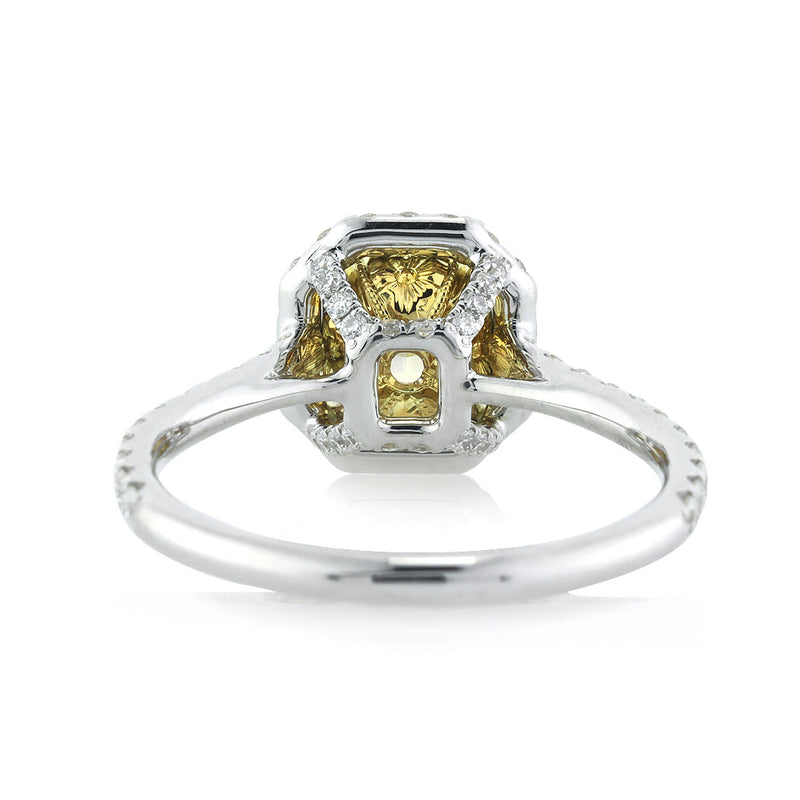 1.76ct Fancy Yellow Radiant Cut Diamond Engagement Ring