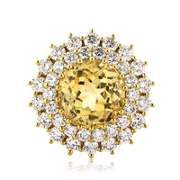16.79ctw Natural Yellow Sapphire and Diamond Ring