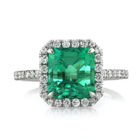 2.84ct Emerald and Diamond Engagement Ring