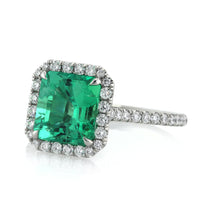 2.84ct Emerald and Diamond Engagement Ring