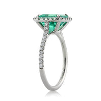 2.84ct Emerald and Diamond Engagement Ring