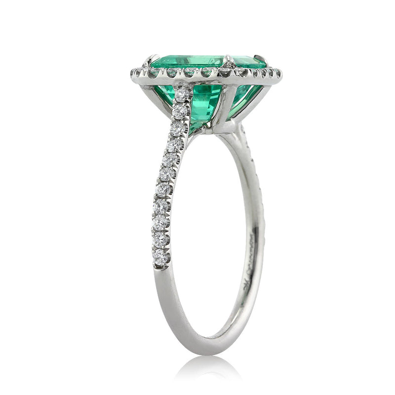 2.84ct Emerald and Diamond Engagement Ring