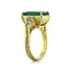 6.35ct Emerald and Diamond Three-Stone Ring