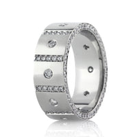 Men's 1.40ct Round Brilliant Cut Diamond Wedding Band in Platinum 8mm