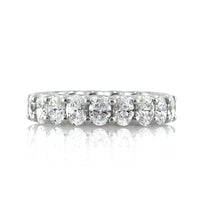 3.75ct Oval Cut Diamond Eternity Band in 18k White Gold