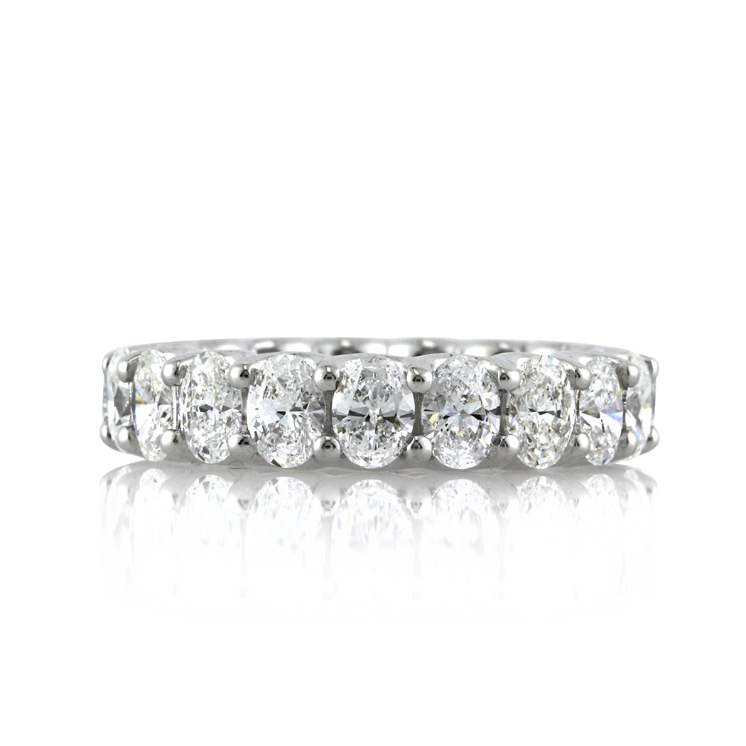 3.75ct Oval Cut Diamond Eternity Band in 18k White Gold