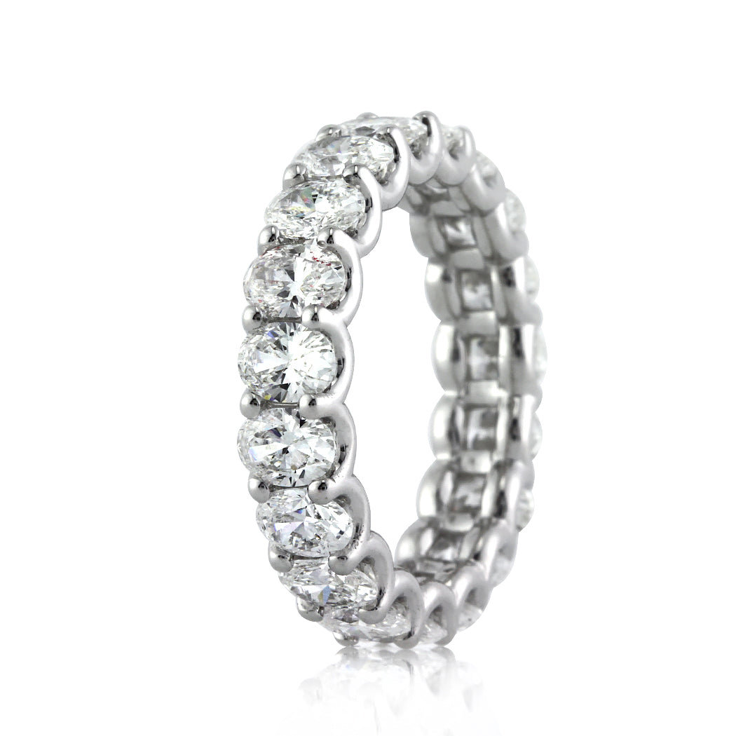 3.75ct Oval Cut Diamond Eternity Band in 18k White Gold
