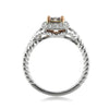 1.03ct Fancy Dark Pinkish Brown Cushion Cut Diamond Engagement Ring