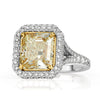6.27ct Fancy Light Yellow Asscher Cut Diamond Engagement Ring