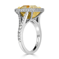 6.27ct Fancy Light Yellow Asscher Cut Diamond Engagement Ring
