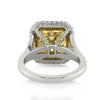 6.27ct Fancy Light Yellow Asscher Cut Diamond Engagement Ring