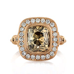 4.56ct Fancy Orangy Brown Old Mine Cut Diamond Engagement Ring