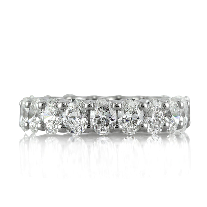 4.55ct Oval Cut Diamond Eternity Band in 18k White Gold