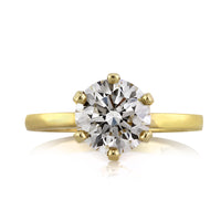 2.00ct Round Brilliant Cut Diamond Solitaire Engagement Ring in 18k Yellow Gold