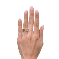 3.50ct Baguette Cut Diamond Eternity Band in 18k Champagne Yellow Gold