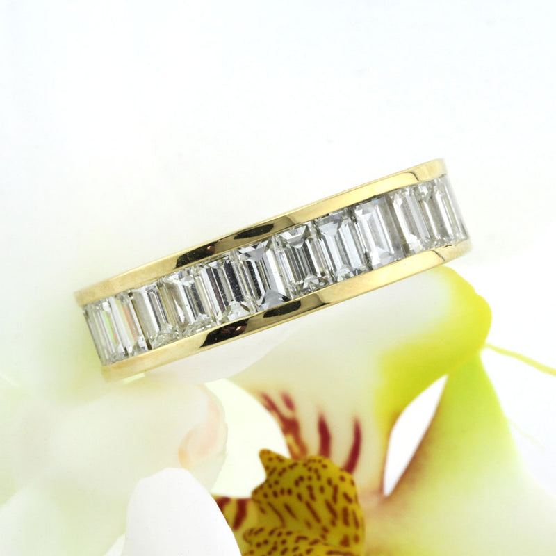 3.50ct Baguette Cut Diamond Eternity Band in 18k Yellow Gold