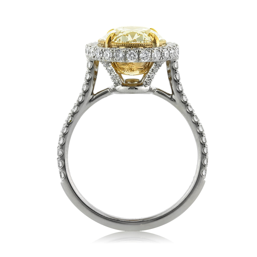 4.01ct Fancy Light Brown Yellow Oval Cut Diamond Engagement Ring