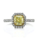 1.74ct Fancy Light Yellow Radiant Cut Diamond Engagement Ring
