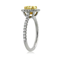 1.74ct Fancy Light Yellow Radiant Cut Diamond Engagement Ring