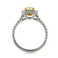 1.74ct Fancy Light Yellow Radiant Cut Diamond Engagement Ring