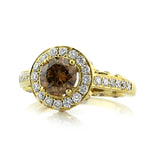 2.28ct Fancy Dark Brown Round Brilliant Cut Diamond Engagement Ring