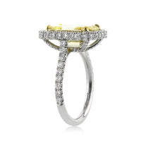 6.22ct Fancy Brownish Yellow Emerald Cut Diamond Engagement Ring