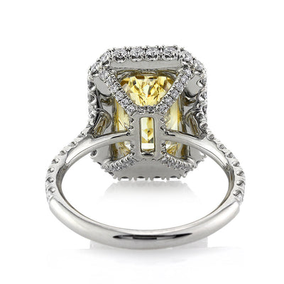 6.22ct Fancy Brownish Yellow Emerald Cut Diamond Engagement Ring