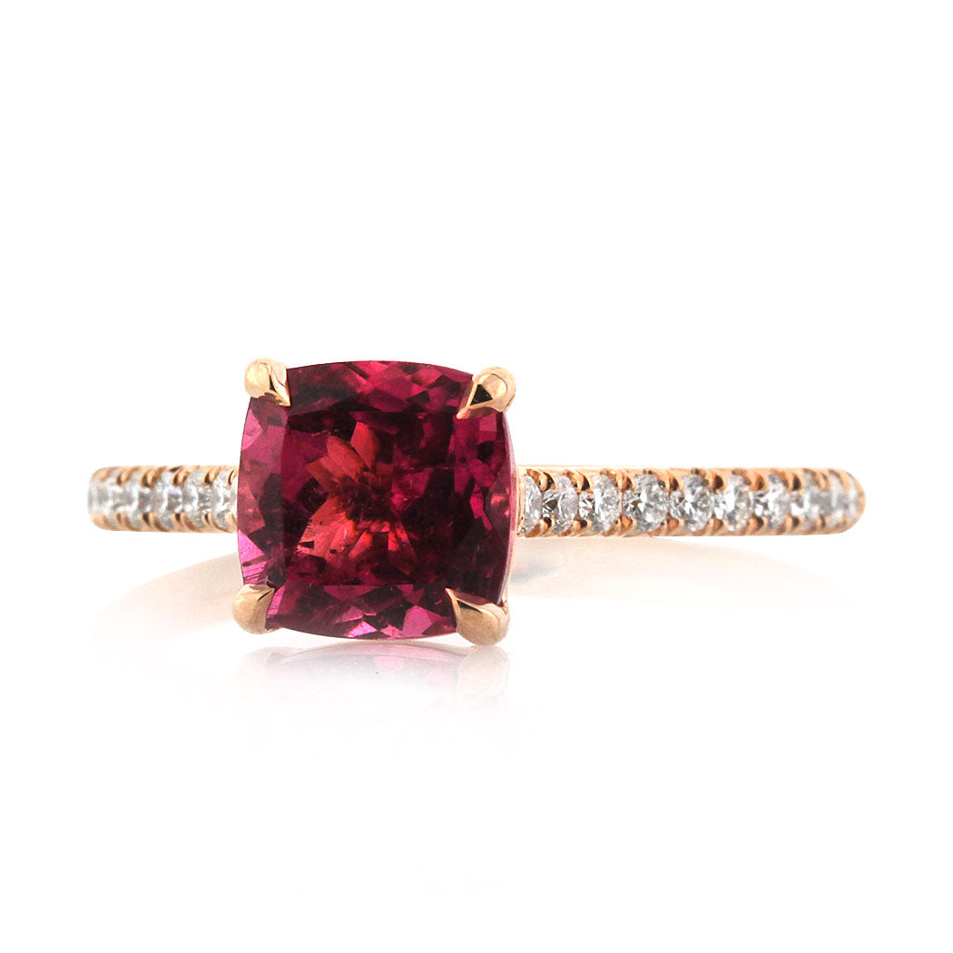 2.31ct Pink Tourmaline and Diamond Engagement Ring