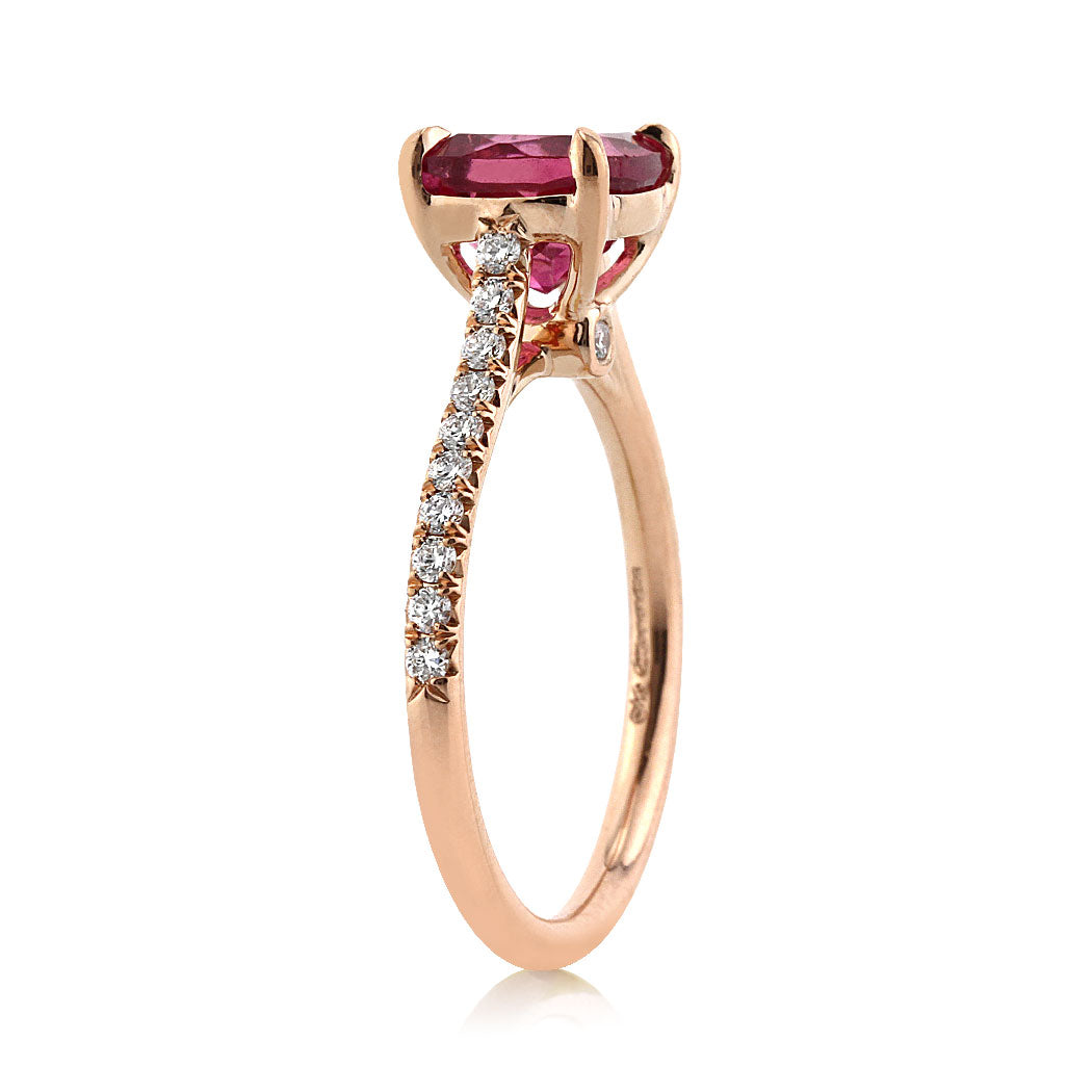 2.31ct Pink Tourmaline and Diamond Engagement Ring