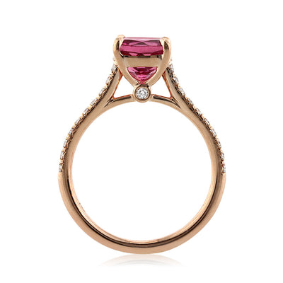 2.31ct Pink Tourmaline and Diamond Engagement Ring