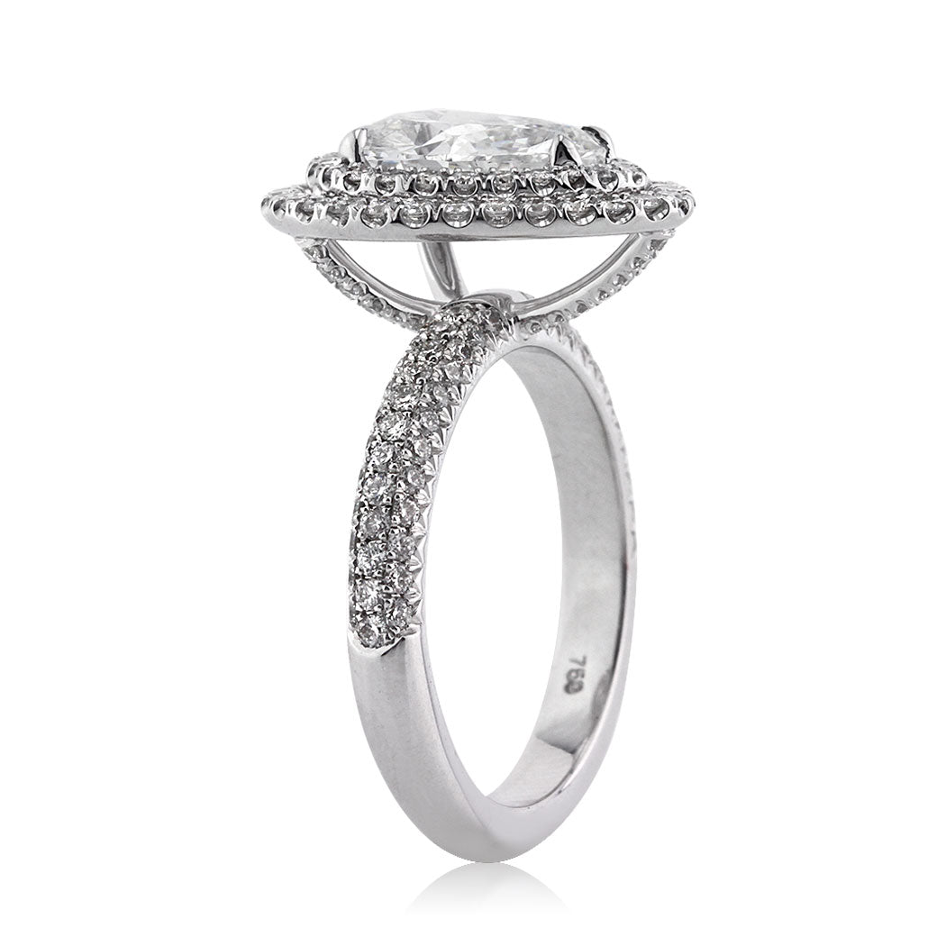 2.61ct Pear Shaped Diamond Engagement Ring
