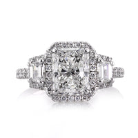 3.14ct Radiant Cut Diamond Engagement Ring