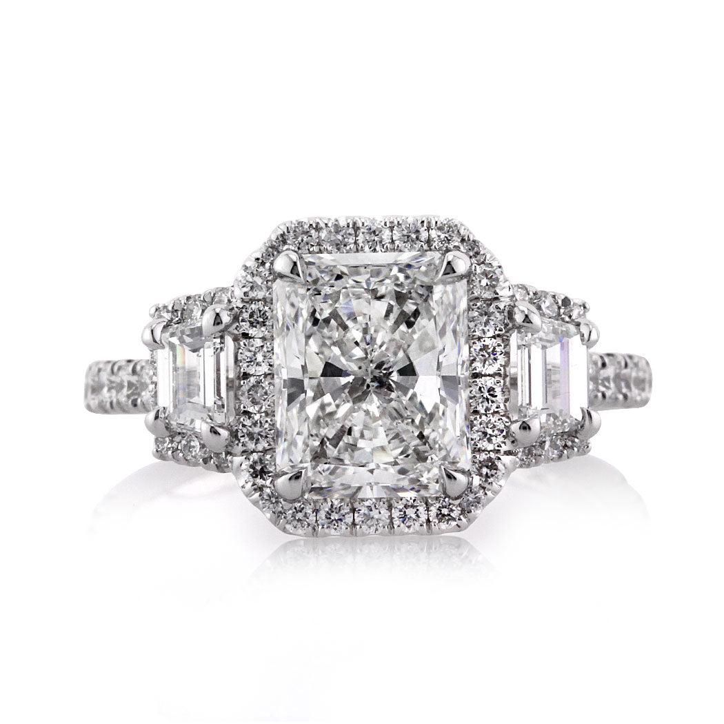 3.14ct Radiant Cut Diamond Engagement Ring
