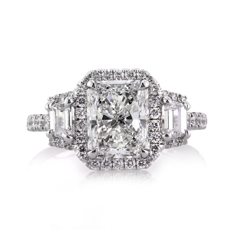 3.14ct Radiant Cut Diamond Engagement Ring