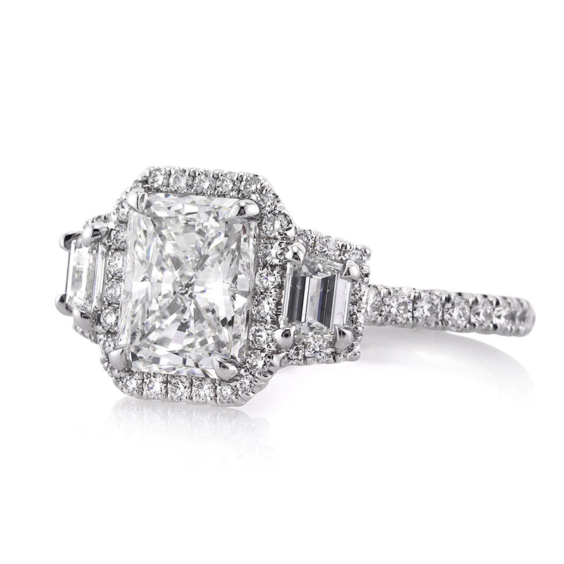 3.14ct Radiant Cut Diamond Engagement Ring