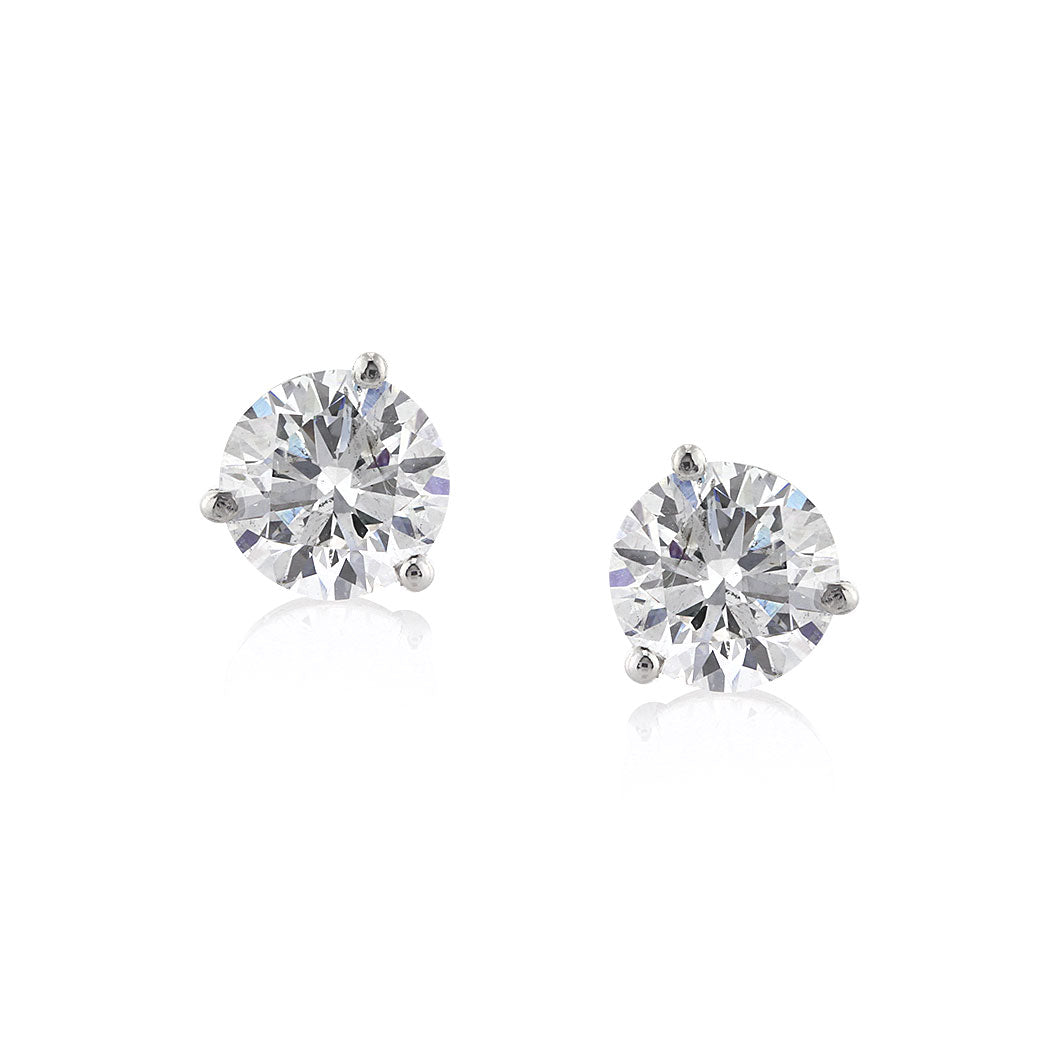 2.27ct Round Brilliant Cut Diamond Martini Stud Earrings