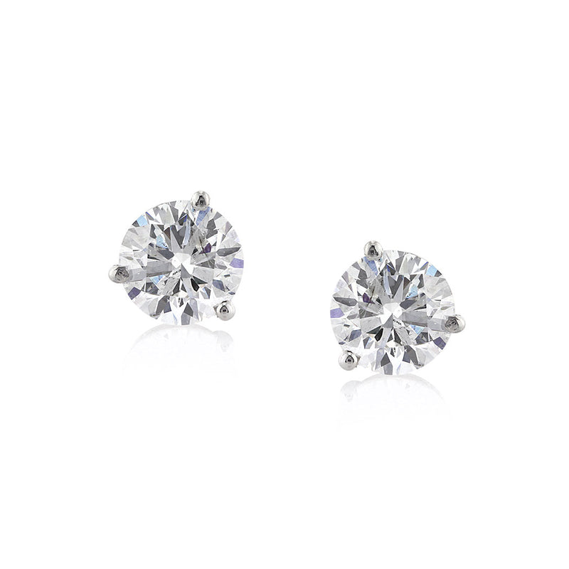 2.27ct Round Brilliant Cut Diamond Martini Stud Earrings