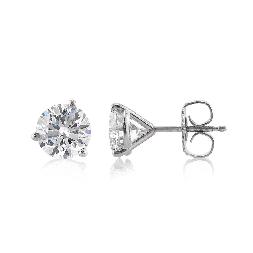 2.27ct Round Brilliant Cut Diamond Martini Stud Earrings
