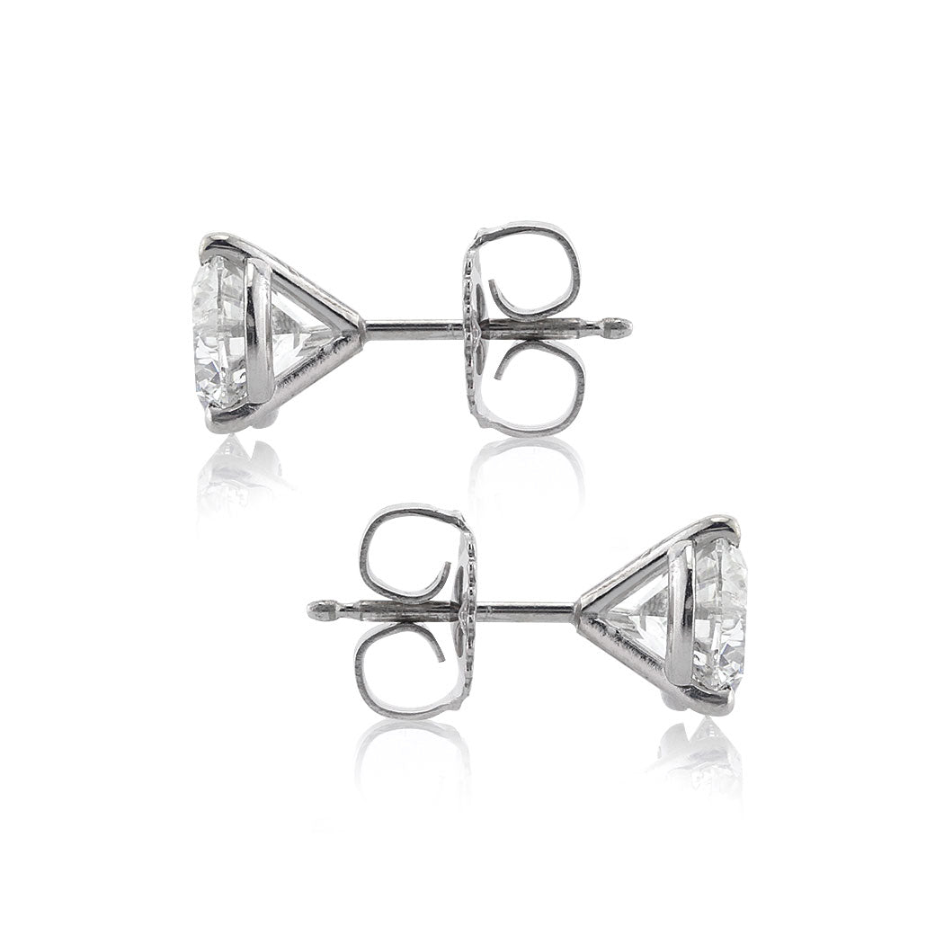2.27ct Round Brilliant Cut Diamond Martini Stud Earrings