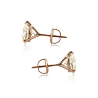4.27ct Old European Cut Diamond Martini Stud Earrings
